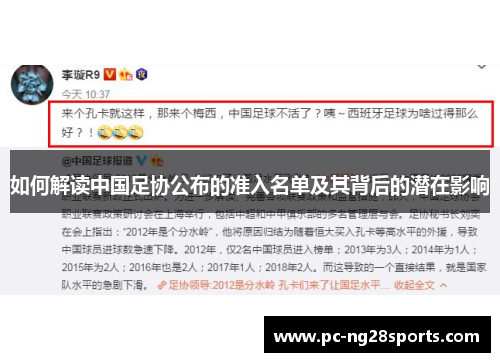如何解读中国足协公布的准入名单及其背后的潜在影响